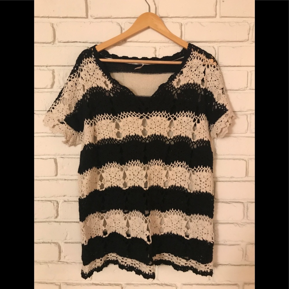 Free People oversized crochet sweater